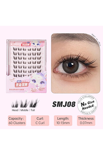 Choice4 SMJ08 Yelix DIY Clusters Eyelashes رموش صناعية بدون غراء، رموش طبيعية...
