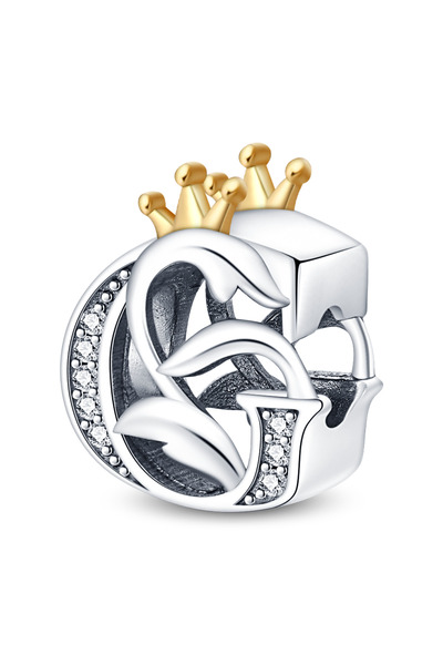 Choice16 PAC355-G Fit Qikaola 925 Original Bracelets Charms Classic Crown 26 ...