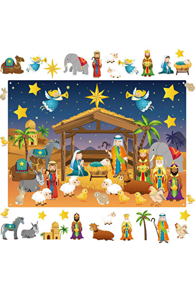 Choice3 D Christmas Felt Story Board Set Detachable Ornaments Wall Decor Hous...