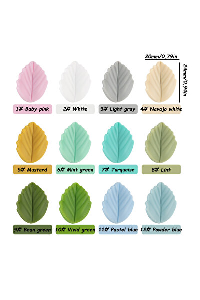 Choice21 10pcs mix color 10Pcs Silicone Beads Leaf Cactus Flower Bow Fal Bead...