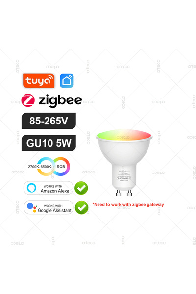 Choice5 1Pcs Bulb Zigbee GU10 85-265V Tuya E27 GU10 E14 Bulb WiFi Zigbee Blue...