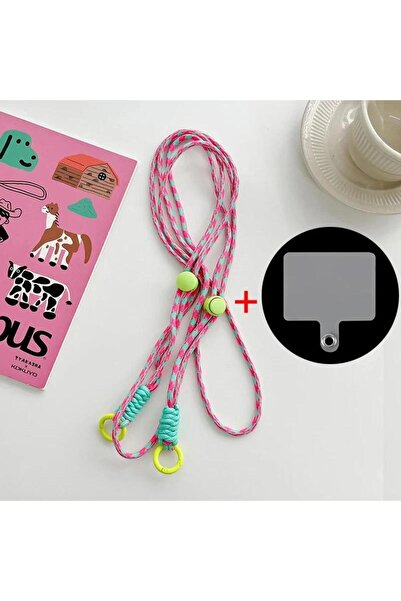 Choice3 حبل وردي اللون، يُعلق على الكتف، سلسلة مفاتيح، حلقة مفاتيح، حبل مضفر ...