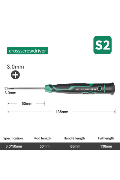 Choice10 مفك براغي مغناطيسي دقيق من نوع فيليبس 3.0 × 50 مم، بمقبض مانع للانزل...