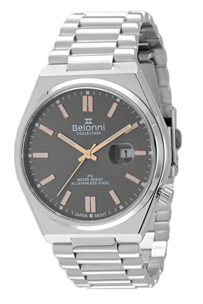Belonni Collection Erkek Kol Saati Çelik Kordon Takvimli Şık Tasarım 3 ATM Su...