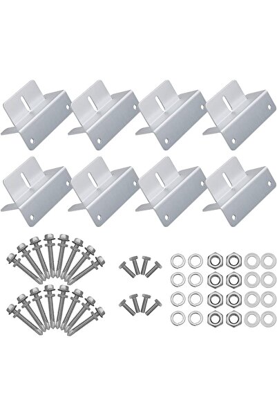 Choice3 8Pcs White 16Pcs/Set Solar Panel Mounting Bracket Kits 4/8 Units Sola...