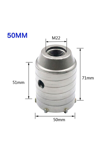 Choice18 50mm SDS Concrete Hole Saw 30-160mm Electric Hollow Core Drill Bit S...