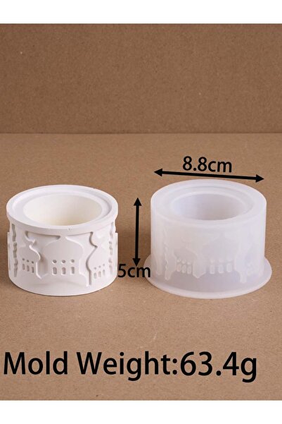 Choice3 قالب سيليكون دائري مزخرف للشموع، 4 قطع، لصنع زينة مبخرة، قوالب جبس، أ...