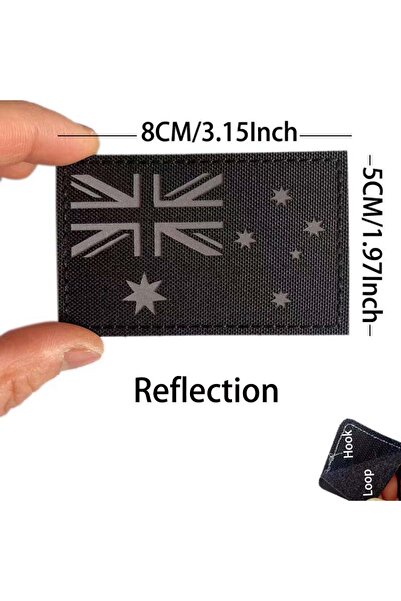 Choice16 رقعة علم أستراليا باللونين الأسود والرمادي، رقعة مطرزة من القماش، شا...