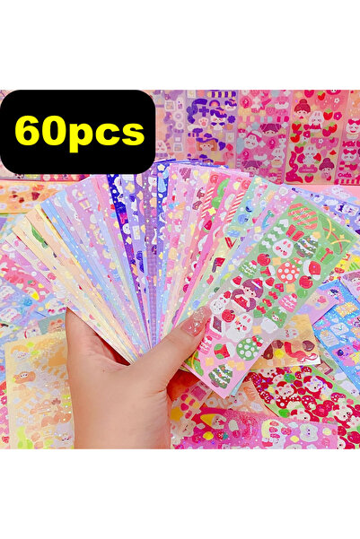 Choice1 60 قطعة من ملصقات كاواي للأطفال، أدوات مكتبية لطيفة، ديكور جمالي للمذ...