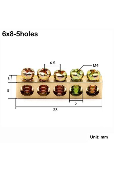 Choice11 موصل سلكي واحد لكل صندوق توصيل من النحاس الأصفر، 6x8-5 فتحات، 3/5/6/...