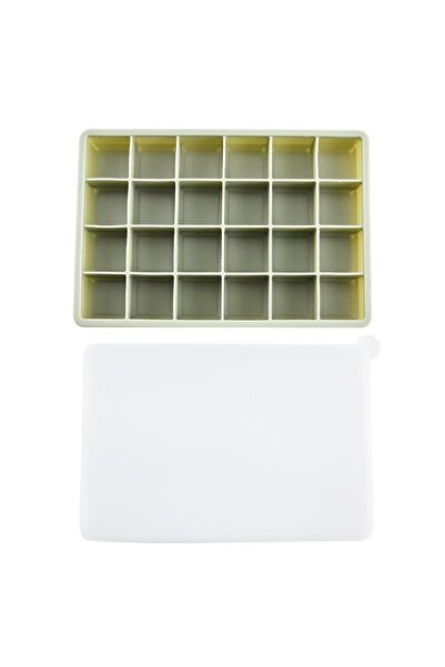 Choice7 قالب مكعبات ثلج سيليكون أخضر احترافي مكون من 24 خانة، قالب مكعبات ثلج...