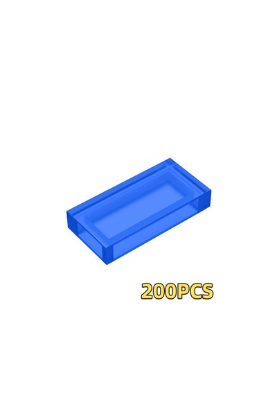 Choice1 مجموعة بناء من 200 قطعة من الطوب الأزرق الشفاف، مقاس 1×2، ملحقات بالج...