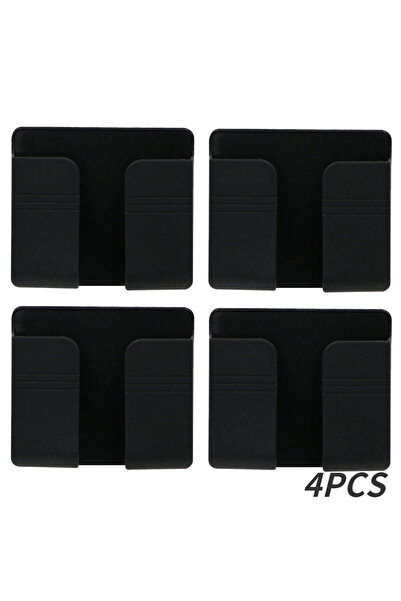 Choice7 4 قطع - حامل هاتف جداري أسود وأبيض، سهل التركيب، لا يحتاج إلى ثقب، حا...