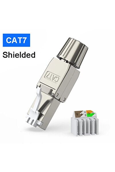 Choice4 كابل إيثرنت محمي قابل لإعادة الاستخدام بدون أدوات، من نوع CAT7 STP Si...