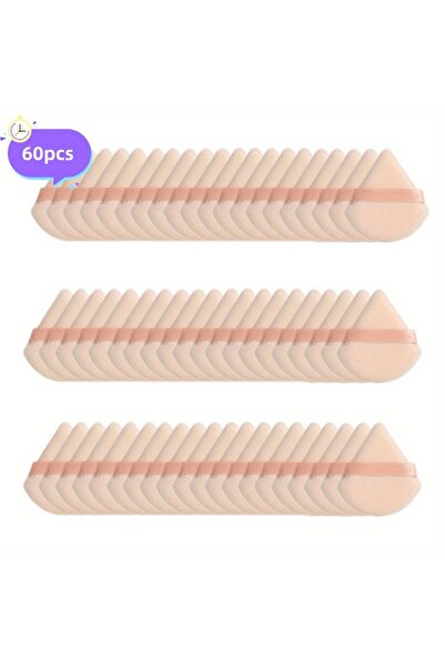 Choice4 مجموعة 60 قطعة من إسفنجات البودرة المخملية - 60 قطعة - بيج - إسفنجات ...