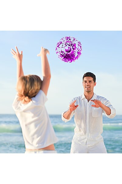 Choice4 كرة شاطئ قابلة للنفخ باللون الأرجواني، قطعة واحدة، مصنوعة من مادة PVC...