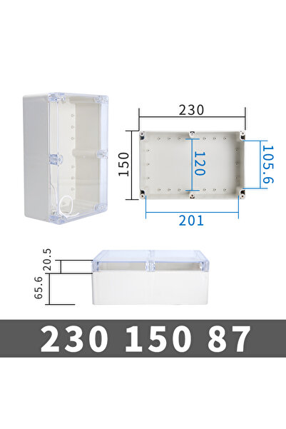 Choice8 FT230-150-87 علبة بلاستيكية شفافة مقاومة للماء للاستخدام الخارجي، حاف...