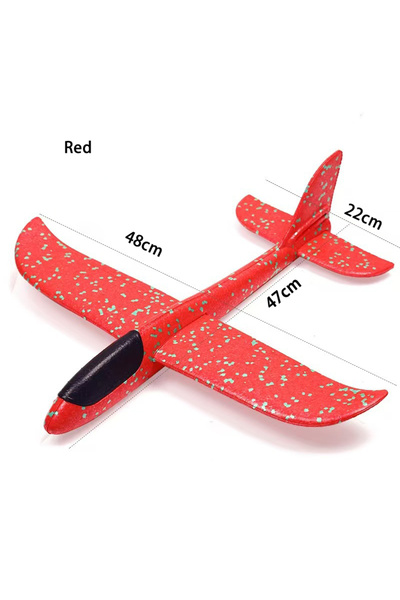 Choice3 طائرة شراعية كبيرة من الفوم الأحمر، 48 سم، تُرمى باليد، طائرة فقاعية ...