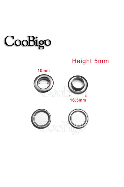 Choice6 Dia. 10mm 100sets Metal Eyelets Grommets Ring Kit for Clothes Shoe Re...