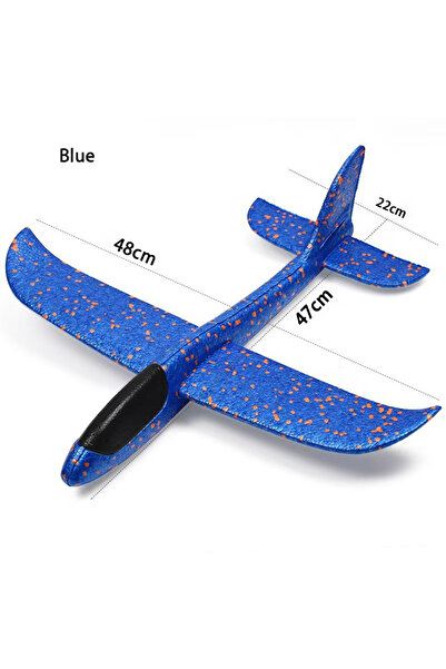 Choice1 طائرة شراعية زرقاء كبيرة من الفوم، 48 سم، تُرمى باليد، طائرة فقاعية ت...