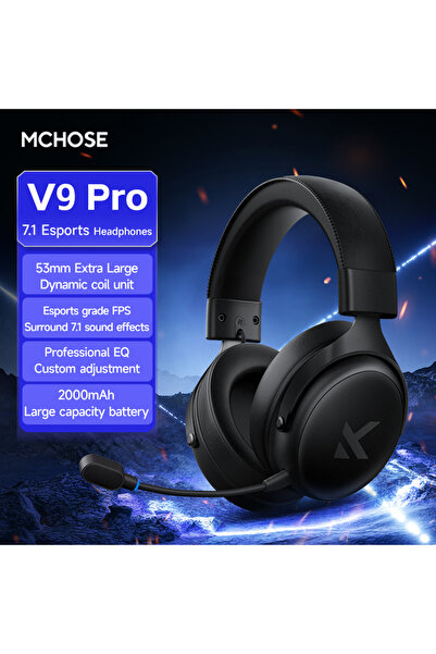 Choice1 سماعة رأس MCHOSE V9 Pro للألعاب، سوداء اللون، سماعات رأس لاسلكية بلوت...
