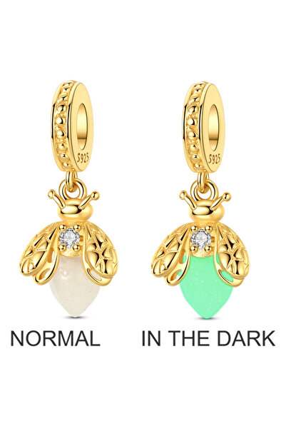 Choice14 KTC053-GD 925 Sterling Silver Clover Charms Beads Golden Pets Dog Ch...