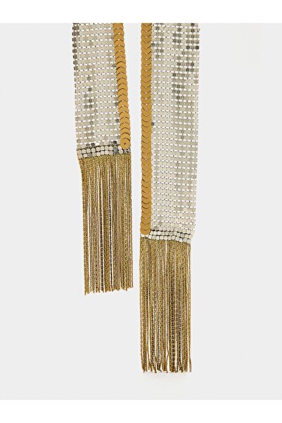 PARFOIS Saçaklı İki Renkli Fular Tarzı Kolye