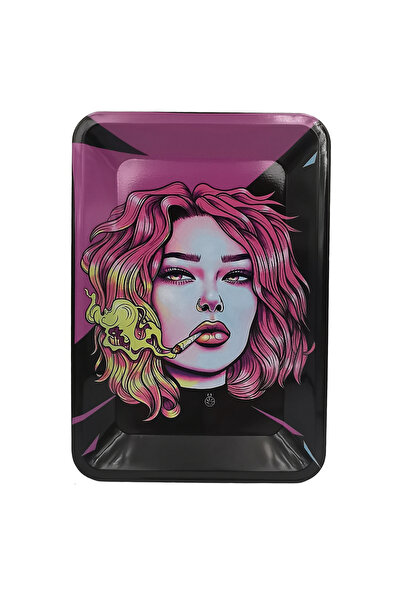 Choice11 صينية لف سجائر معدنية حمراء مقاس 7 × 5.5 بوصة، صينية سجائر من الصفيح...