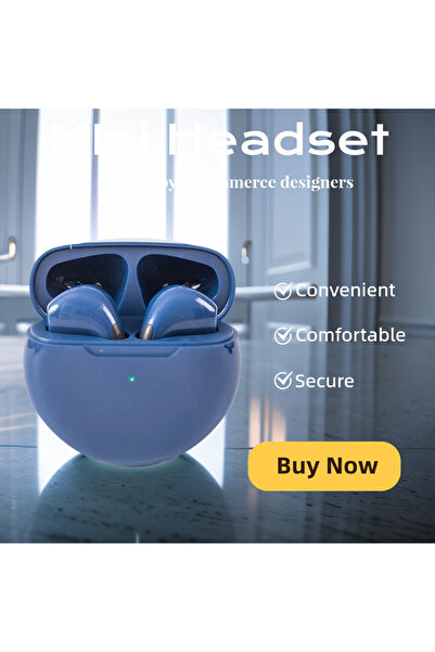 Choice6 سماعات أذن بلوتوث لاسلكية TWS زرقاء، سماعات رأس لاسلكية بتقنية بلوتوث...