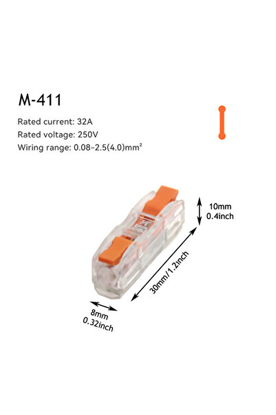 Choice1 50PCS M411T 10/50 PCS Mini Fast Wiring Connectors Universal Compact L...