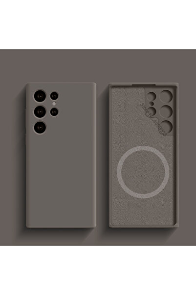Choice96 غطاء شحن لاسلكي مغناطيسي Magsafe رمادي تيتانيوم لهاتف Galaxy S25 Ult...