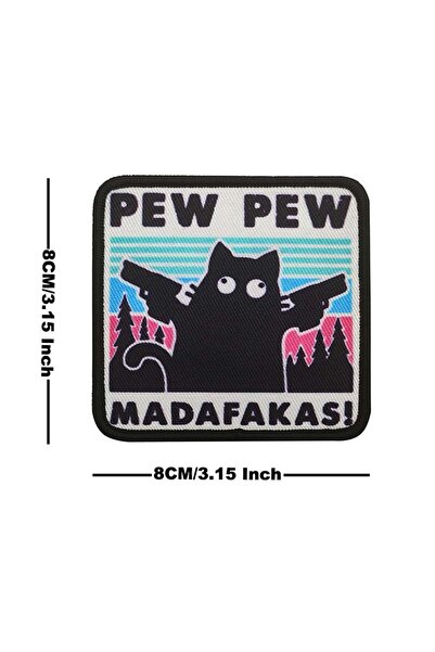 Choice3 شارات قطط مرحة خضراء فاتحة اللون بتصميم "بيو بيو مادافاكاس"، تطريز عل...