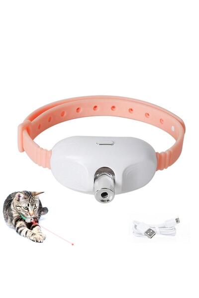 Choice1 طوق ليزر ذكي وردي اللون لإثارة القطط، قابل لإعادة الشحن، يعمل بالأشعة...