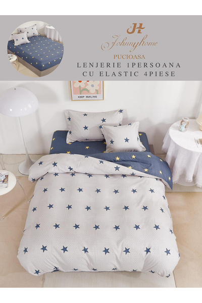 FIONNA.RO Fine Duvet Cover Set With Stretchy 1 Person - Mini Stars