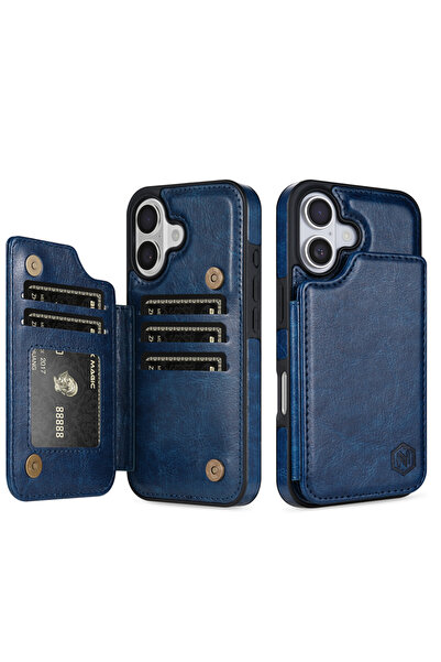 Choice21 محفظة جلد أزرق اللون لهاتف آيفون 17 برو ماكس، مزود بطبقة حماية RFID ...