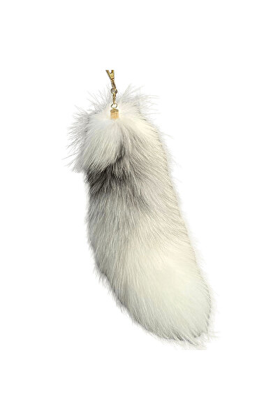 Choice4 سلسلة مفاتيح ضخمة من فرو صناعي على شكل ذيل ثعلب، سلسلة سلسلة مفاتيح ع...