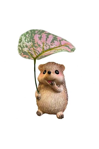 Choice Hedgehog Cute Resin Leaf Umbrella Hedgehog Figurine Garden Hedgehog St...