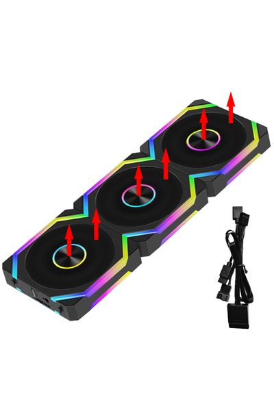 Choice 3 مراوح يحافظ على البرودة JUMPEAK HS120 Halo ARGB بإضاءة ARGB بجهد 5 ف...