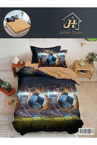 FIONNA.RO Fine Duvet Cover Set With Stretchy 1 Person - Soccer Ball At The Goal