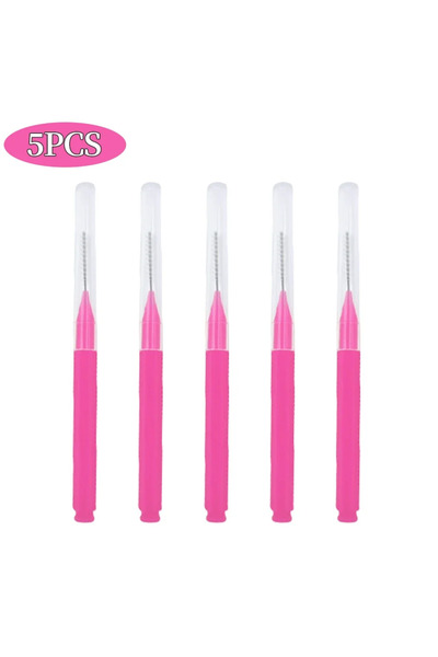 Choice12 5PCS PINK 5/10/50PCS Mini Eyebrow Brush Brow Perm Brush Disposable B...