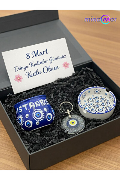 Minamor Kadınlar Gününe Özel Nazar Boncuğu Tasarımlı Set