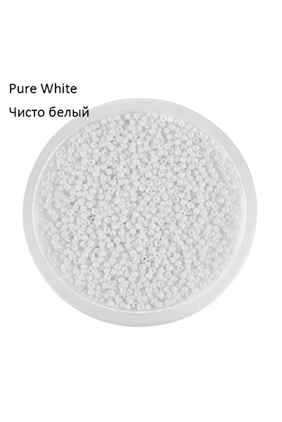 Choice50 2mmx1800pcs Pure White 2mm Charm Glass beads Czech Glass Seed Beads ...