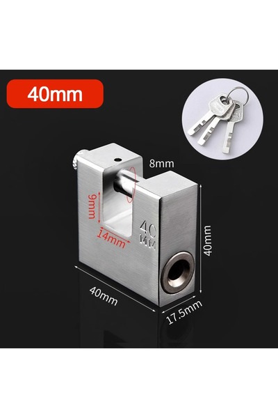 Choice1 40mm Useful Stainless Steel Anti-theft Lk With Keys Durable Heavy Dut...