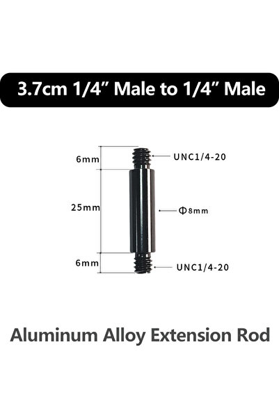 Choice7 قضيب تمديد من سبائك الألومنيوم، بخيوط ذكر وأنثى مقاس 1/4 بوصة - 20 و ...
