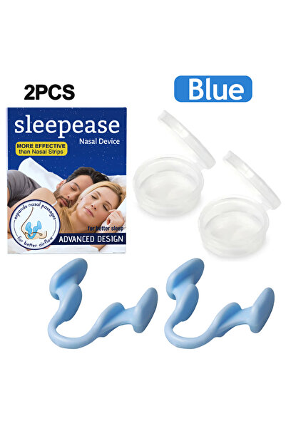 choice2 قطعتان - أزرق، مشبك أنف سيليكون مضاد للشخير، موسع للأنف، يساعد على إي...
