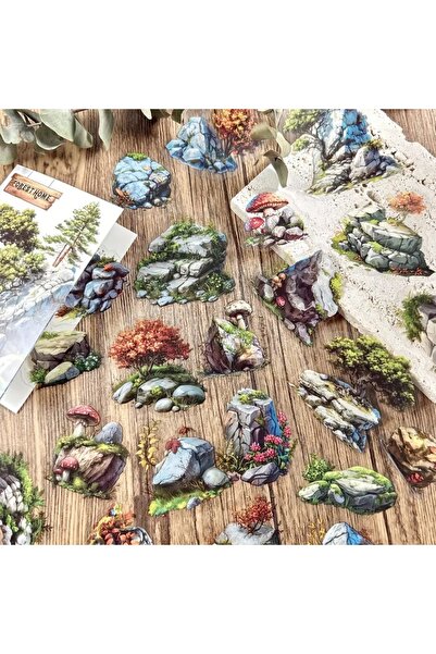 Choice4 3 ملصقات حيوانات الغابة والأحجار، 25 قطعة، ملصقات تزيينية جمالية لدفت...