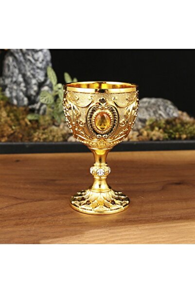 Choice5 كوب مشروبات ذهبي رقيق، كوب نبيذ معدني عتيق مرصع بالألماس، كوب ويسكي ع...