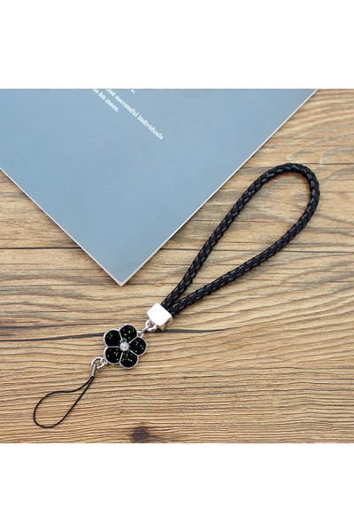 Choice8 Black Solid Color Phone Wrist Strap Colorful Small Flower Mobile Phon...