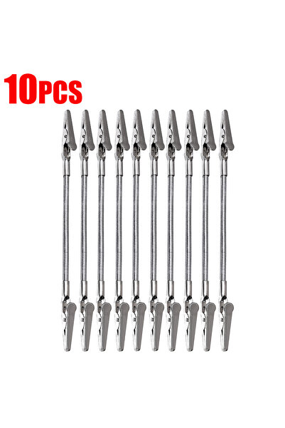 Choice4 ١٠ قطع من مشابك التمساح ذات الرأس مزدوج (١-٣٠ قطعة) خرطوم مرن ١٨ سم م...