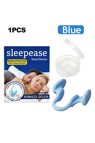 Choice4 قطعة واحدة - أزرق، مشبك أنف سيليكون مضاد للشخير، موسع للأنف، يساعد عل...